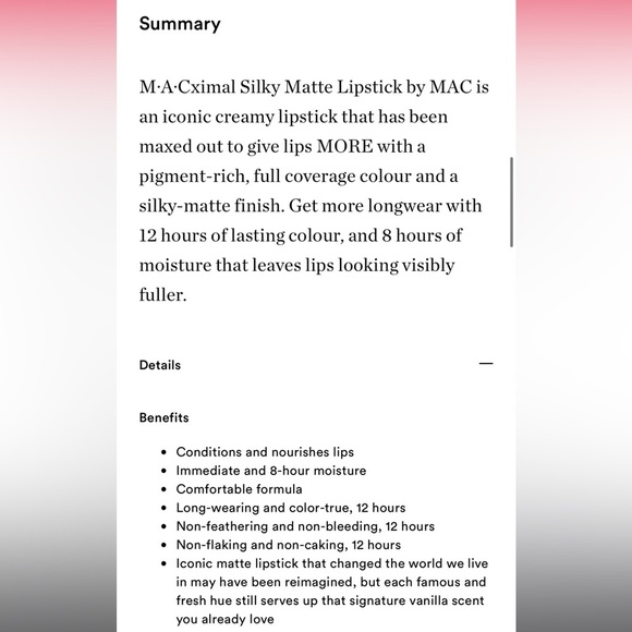 MAC ‘Kinda Sexy’ M·A·Cximal Silky Matte Lipstick - Picture 10 of 11